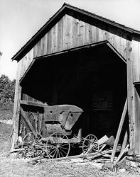 1960s Farm Shed Sheltering Old Buggy | Obraz na stenu