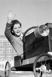 1940s 1930s Boy In  Soapbox Derby | Obraz na stenu