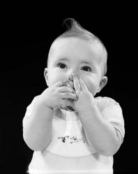 1950s Baby Covering Mouth With Hands | Obraz na stenu
