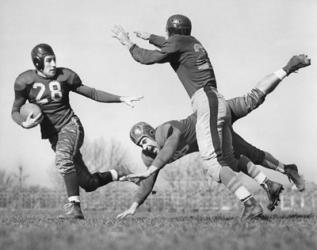 Three Men Playing Football | Obraz na stenu