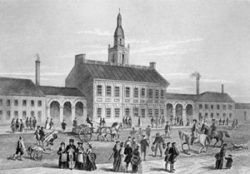 Engraving Of Independence Hall In Philadelphia 1776 | Obraz na stenu