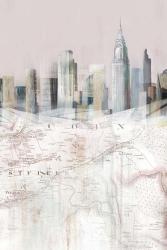 Blushing Manhattan Map II | Obraz na stenu