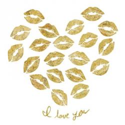 I Love you Gold Lips | Obraz na stenu
