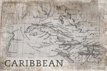 Carribean Map White | Obraz na stenu