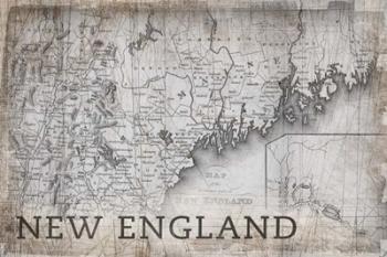 New England Map White | Obraz na stenu
