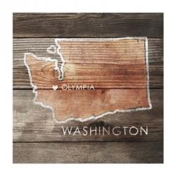 Washington Rustic Map | Obraz na stenu