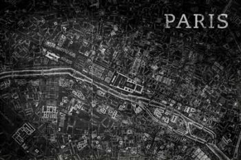 Map Paris Black | Obraz na stenu