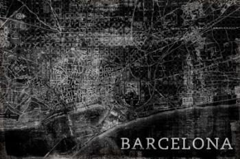 Map Barcelona Black | Obraz na stenu