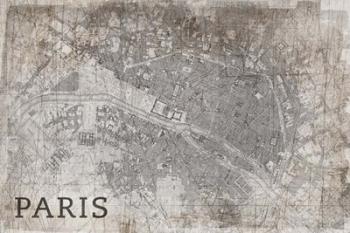Map Paris White | Obraz na stenu