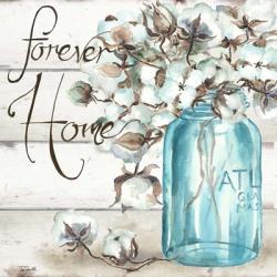 Cotton Boll Mason Jar II Home | Obraz na stenu