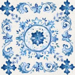 Artisan Medallions White/Blue III | Obraz na stenu