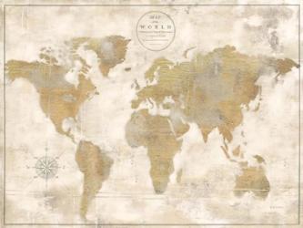 Rustic World Map Cream No Words | Obraz na stenu