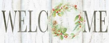 Holiday Wreath Welcome Sign | Obraz na stenu