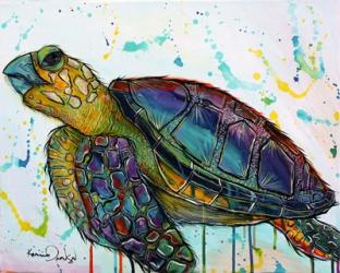 Sea Turtle w/paint splotches | Obraz na stenu