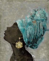 Profile of a Woman II (gold earring) | Obraz na stenu