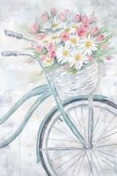 Bike with Flower Basket | Obraz na stenu
