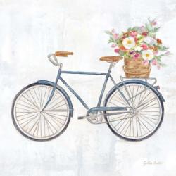 Vintage Bike With Flower Basket II | Obraz na stenu