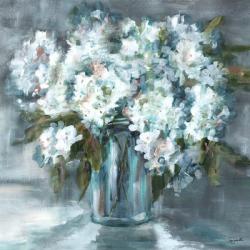 White Hydrangeas on Gray | Obraz na stenu