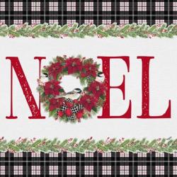 Chickadee Christmas Red III Noel | Obraz na stenu