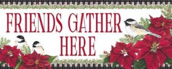 Chickadee Christmas Red - Friends Gather horizontal | Obraz na stenu