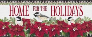 Chickadee Christmas Red - Home for the Holidays horizontal | Obraz na stenu