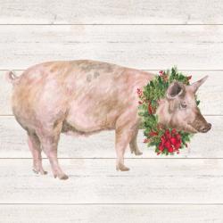 Christmas on the Farm IV Pig | Obraz na stenu