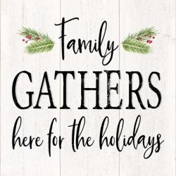 Peaceful Christmas I Family Gathers black text | Obraz na stenu