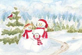 Snowman Wonderland - Family Scene | Obraz na stenu