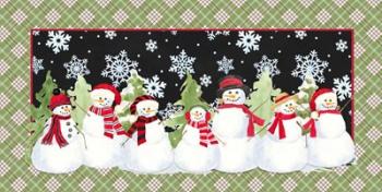 Snowman Wonderland - Red Plaid | Obraz na stenu