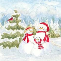 Snowman Wonderland I Family Scene | Obraz na stenu