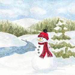 Snowman Wonderland III Stream Scene | Obraz na stenu