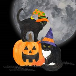 Fright Night Friends I Black Cat | Obraz na stenu