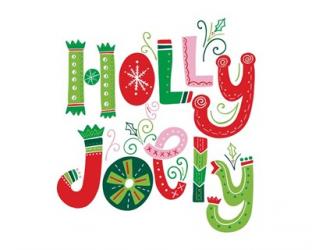 Festive Lettering - Holly Jolly | Obraz na stenu