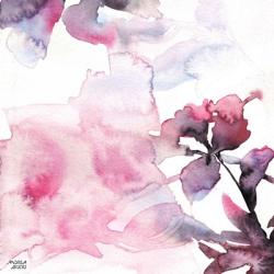 Watercolor Floral Pink Purple Trio II | Obraz na stenu