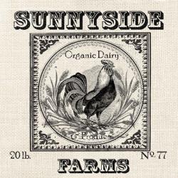 Farmhouse Grain Sack Label Rooster | Obraz na stenu