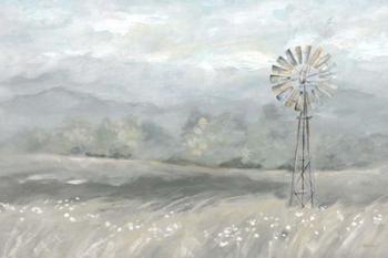 Country Meadow Windmill Landscape Neutral | Obraz na stenu