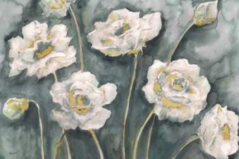 Gray and White Floral Landscape | Obraz na stenu