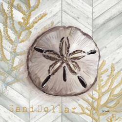 Gray Gold Chevron Sand Dollar | Obraz na stenu