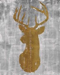 Rustic Lodge Animals Deer Head on Grey | Obraz na stenu