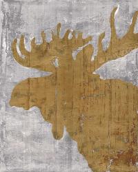 Rustic Lodge Animals Moose on Grey | Obraz na stenu