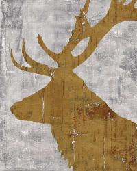 Rustic Lodge Animals Deer on Grey | Obraz na stenu