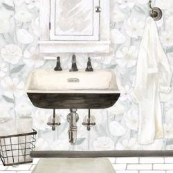 White Floral Bath I | Obraz na stenu