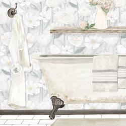 White Floral Bath II | Obraz na stenu