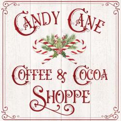 Vintage Christmas Signs I-Candy Cane Coffee | Obraz na stenu