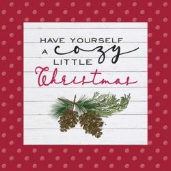 Cozy Christmas Dots I Pine cones | Obraz na stenu