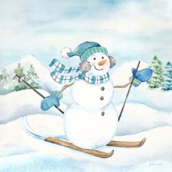 Let it Snow Blue Snowman III | Obraz na stenu