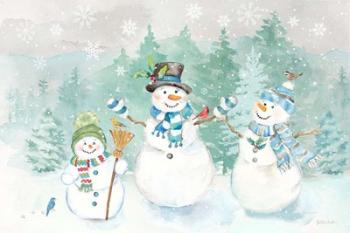 Let it Snow Blue Snowman landscape | Obraz na stenu