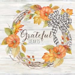 Pumpkin Patch Wreath II-Grateful | Obraz na stenu