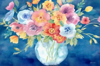 Bright Poppies Vase Navy | Obraz na stenu