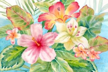 Tropical Island Florals landscape | Obraz na stenu